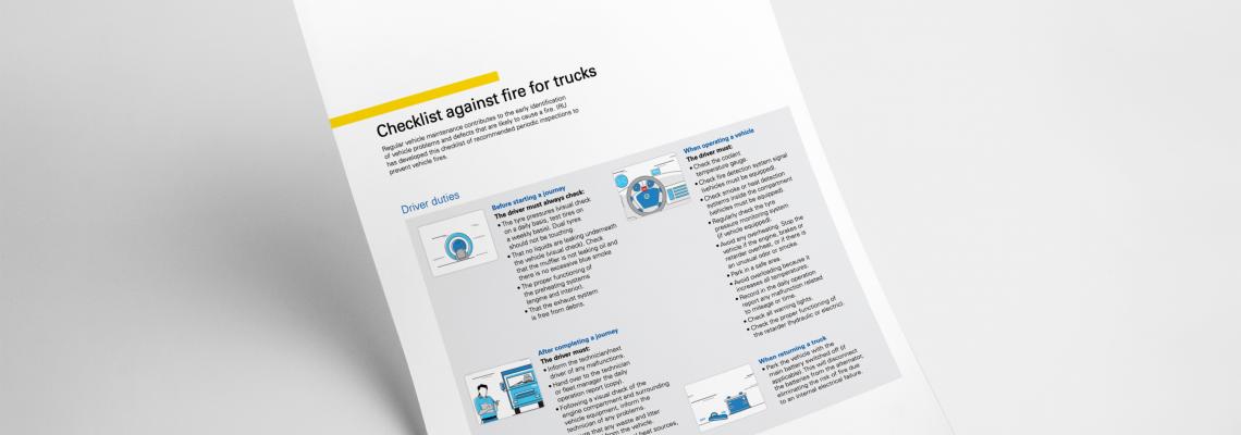Checklist against fire for trucks