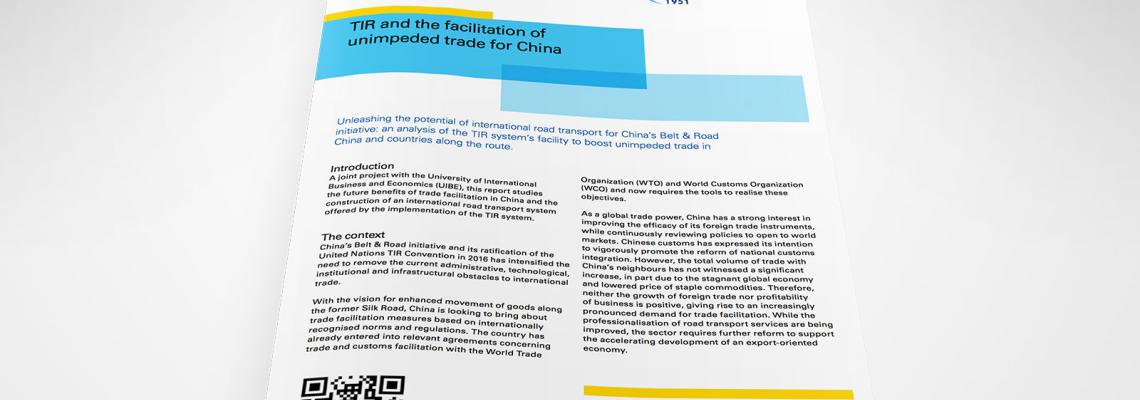 TIR and facilitation of unimpeded trade China