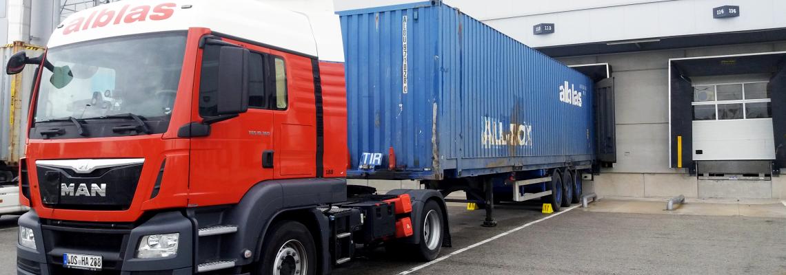 Truck in docking bay