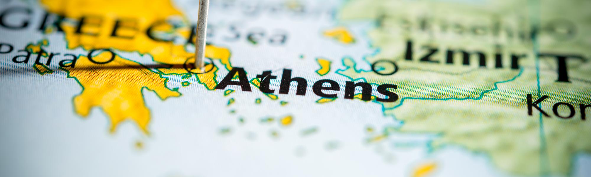 map of greece with athens