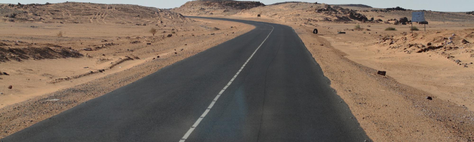 road through the Sahara dessert