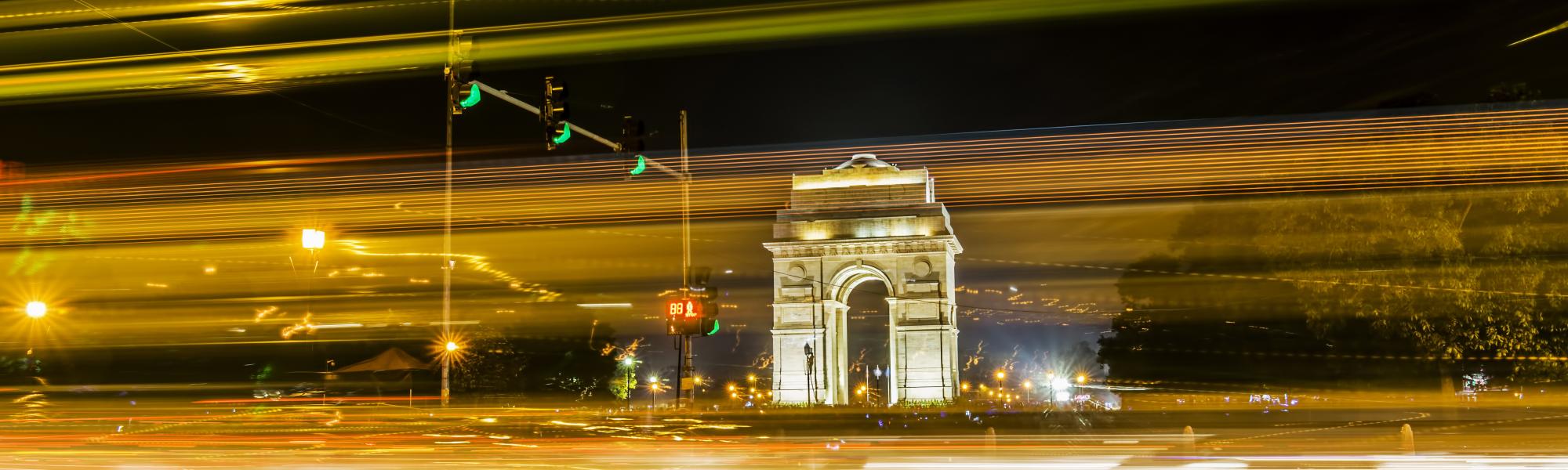 India Gate new Delhi at night