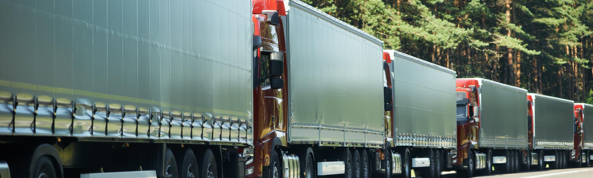 trucks in a queue