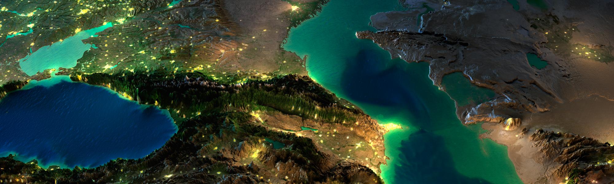 Caspian sea from space