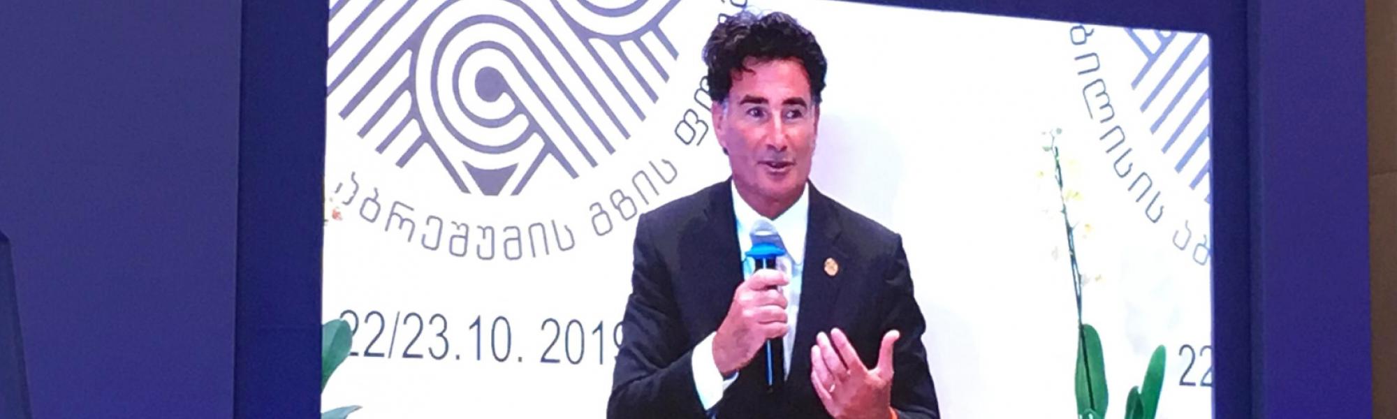 IRU Umberto de Pretto calls for e-corridors at the Tbilisi Silk Road Forum