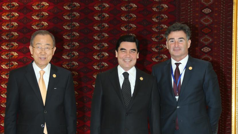 Umberto de Pretto with Ban ki Moon and President of Turkmenistan