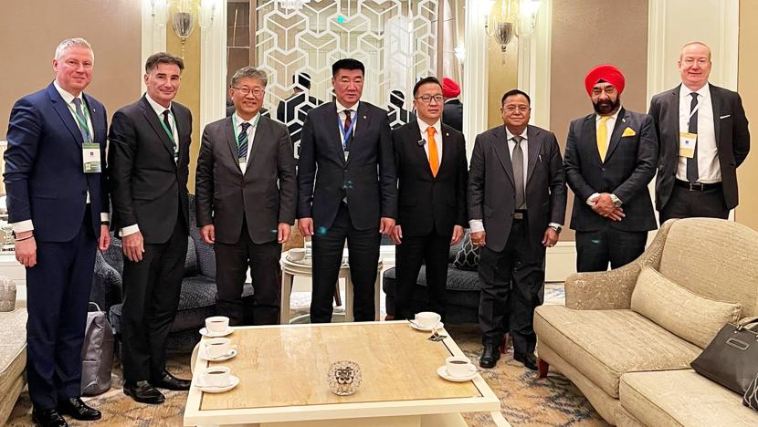 IRU's Secretary General with the Minister of Road and Transport Development of Mongolia, Byambatsogt Sandag, and the Director General of the Customs Central Administration of Mongolia, Otgonjargal Regjiibuu